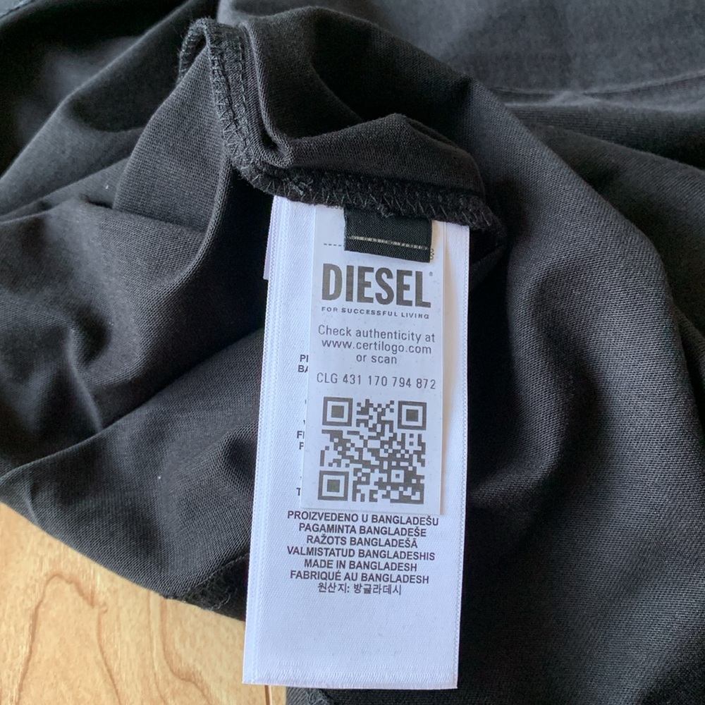 Diesel Black Tee with Vibrant Pink Graphic - Picture 5 of 7